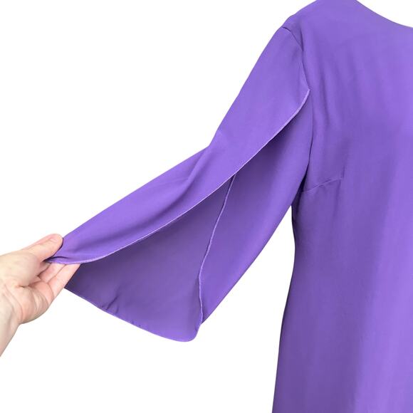 Elegant Cocktail Shift Dress Grace Karin Purple Split Sleeve Size L - Picture 2 of 7